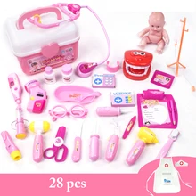 28 шт. Набор детских игрушек для ролевых игр, обучающая игрушка для ролевых игр с чехлом