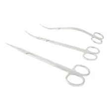 3 шт. ножницы из нержавеющей стали с прямым ртом, изогнутые, зеркальные, полированные, с длинной ручкой, ножницы для аквариума, водных растений