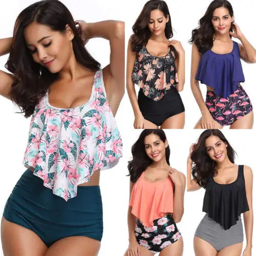 

2019 Newest Fashion Hot Sexy Charming Wholesale Womens High Waisted Bikini Set Push Up Bra Padded 2Pcs Summer Swimsuit Swimwear
