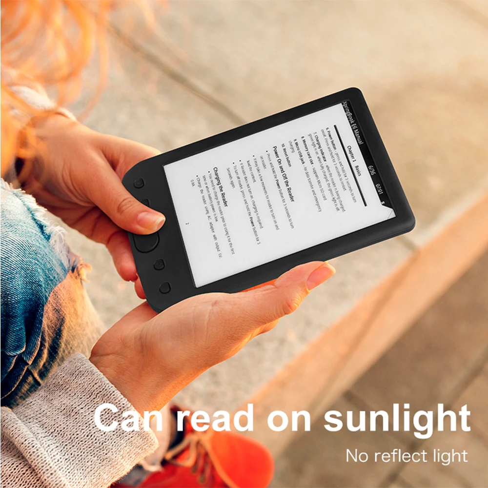 

6" e-Book Reader 800*600 Resolution E-Ink Screen Glare-free PU Cover 8GB Memory E-reader Built-in Front Light 6 inch e-Book