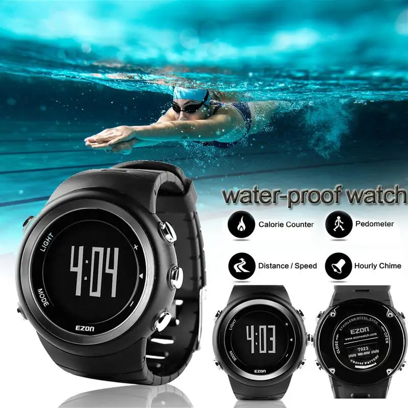  Black Men's Sport Digital Smartwatch Hours Running Swimming Outdoor Watches With Altimeter Baromete