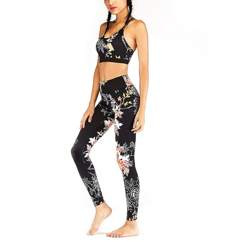 

2019 New 2PCS Fitness Sports Clothing Yoga Set Women's Sport Bra&Pants Suit Sportswear Strap Top Yoga Leggings