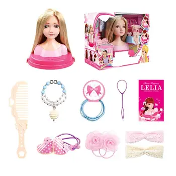 

2019 Fashion Hair Stylist Doll Makeup Tiara Practice Comb Head Girl Play House Toy Gift Makeup toy