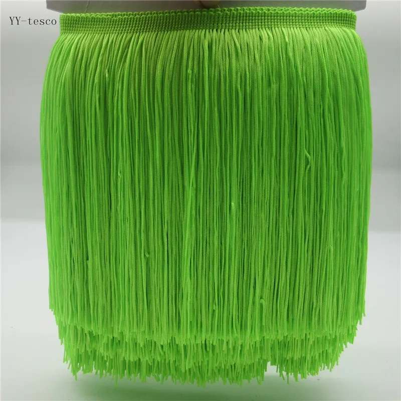5 Meter 20cm Polyester Lace Fringe Tassel Fluorescent green Trim Ribbon Sew Latin Dress Stage Garment Accessories | Дом и сад