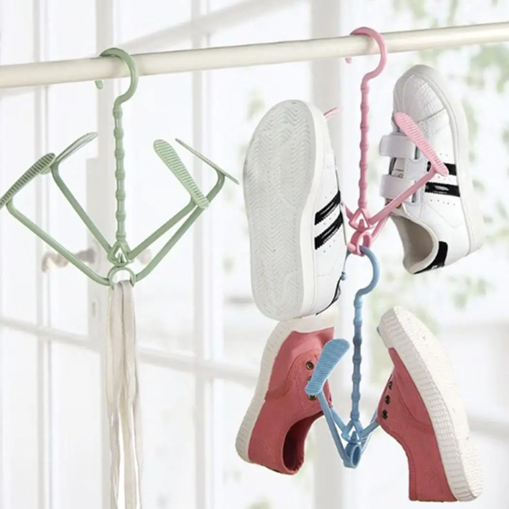 Shoes Drying Rack Folding Hanging Shelf Shape Organizer Unisex Storage Hook Rotary Home, Cabinet, etc Hanger