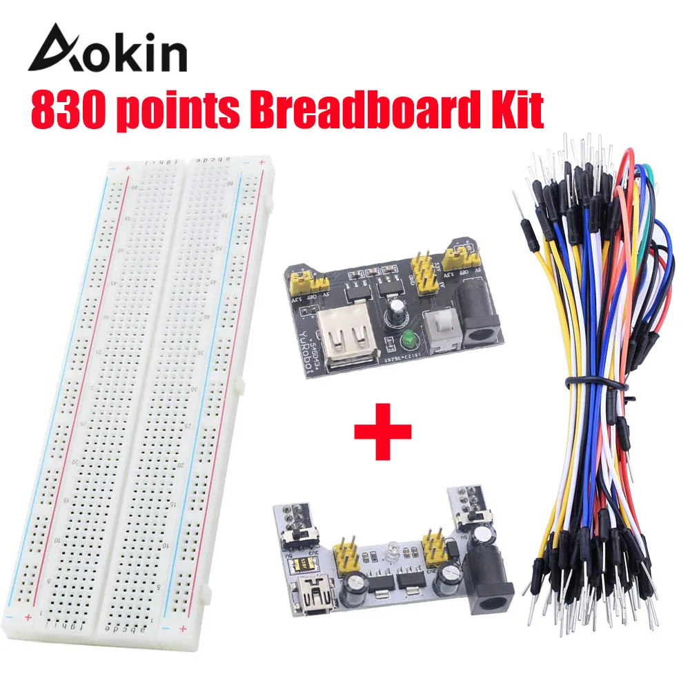 Макет мощность модуль 830 точек Solderless Прототип Хлеб доска комплект перемычки кабели для Arduino diy kit Raspberry Pi