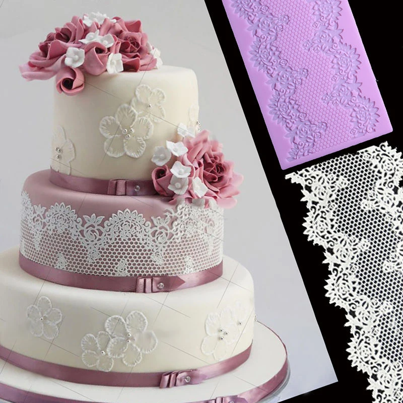 

JX-LCLYL 1pc Silicone Flower Lace Fondant Mould Cake Decorating Sugarcraft DIY Craft Mold