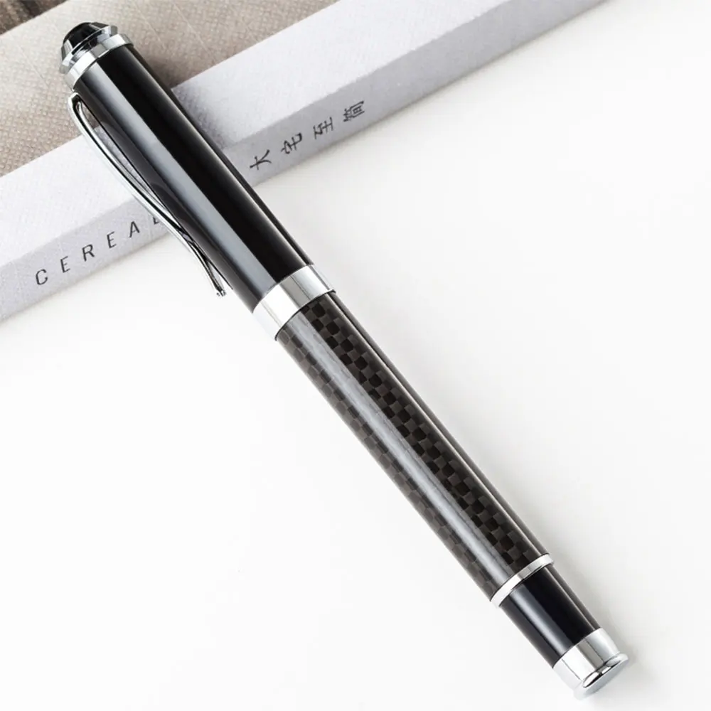Углеродное волокно металлическая ручка, персонализированная шариковая ручка, Подарочная шариковая ручка для женщин или мужчин-черный