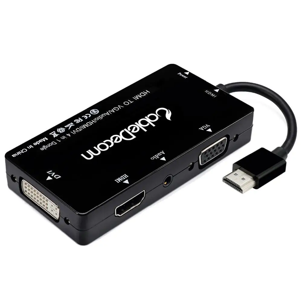 HDMI сплиттер 4 в 1 новинка 2020 VGA DVI аудио видео кабель многопортовый адаптер