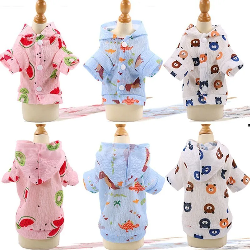Summer Sun Protection Dog Clothes For Small Dogs Mesh Hooded French Bulldog Outfit Chihuahua Yorkshire Puppy Hoodies Pet Clothes