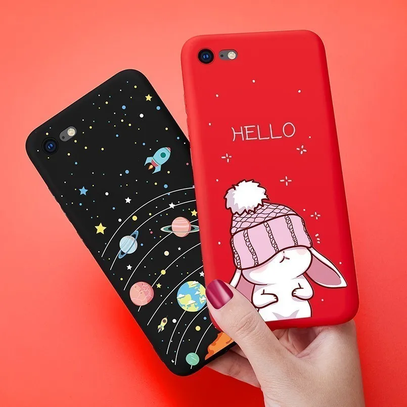 Противоударный чехол для iPhone X 6S 6 7 8 Plus силиконовый милый мультфильм задняя