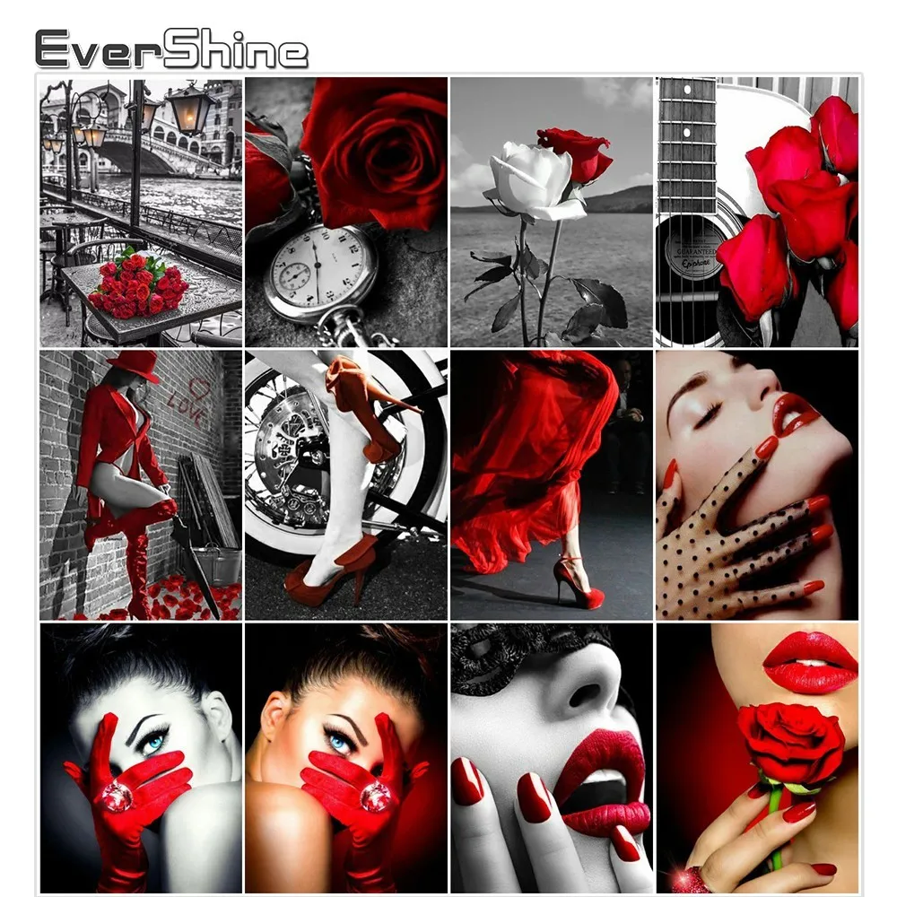 

Evershine Diamond Embroidery Girl Portrait 5D Diamond Painting Full Square Diamond Mosaic Full Set Rhinestone Picture Home Decor