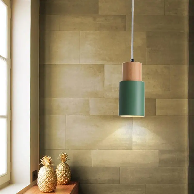 

Green Nordic Iron Pendant Light Lampshade E27 Ceiling Hanging Lamp Dining Room Hotel Bedroom Kitchen Lighting
