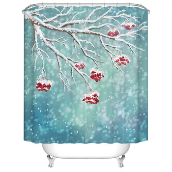 

2019 New Chinese Style Curtains For Bath Decor Shower Polyester Plant And Plaid M/L Size High Quality Waterproof Curtains28