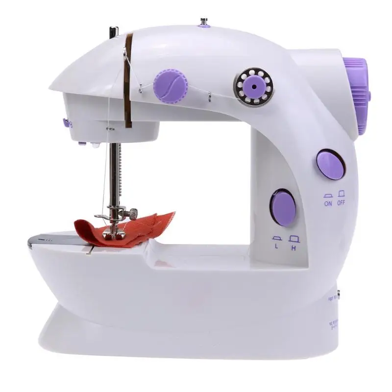 

6W Handheld Mini Electric Sewing Machine Pendal AC100-240V Sewing Machine Dual Speed Adjustment with Light Foot Double Threads