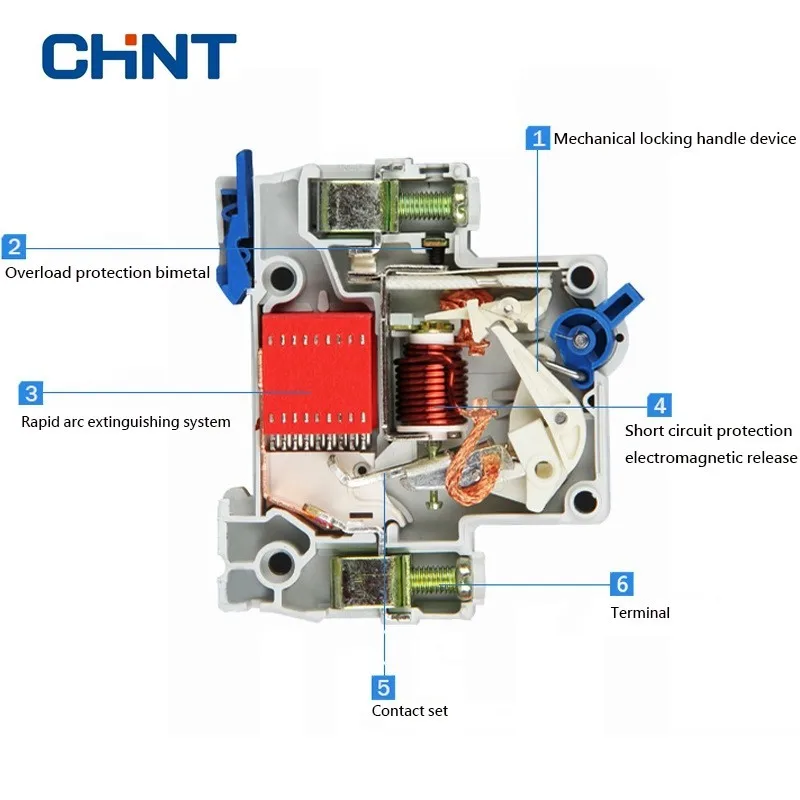 CHINT миниатюрный автоматический выключатель C Тип NXB 63 1P 3A 230V 50HZ Бытовой Воздушный