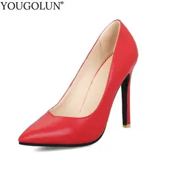 YOUGOLUN/Новые весенние пикантные женские вечерние туфли на высоком каблуке 11 см, модные женские офисные туфли-лодочки с острым носком на
