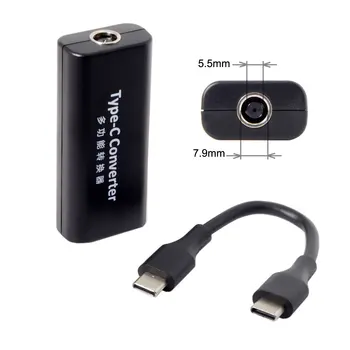 

CYDZ DC 7.9*5.5mm Jack ThinkPad X1 Carbon Input to USB-C Type-C Power Plug Charge Cable 45w for Laptop Phone