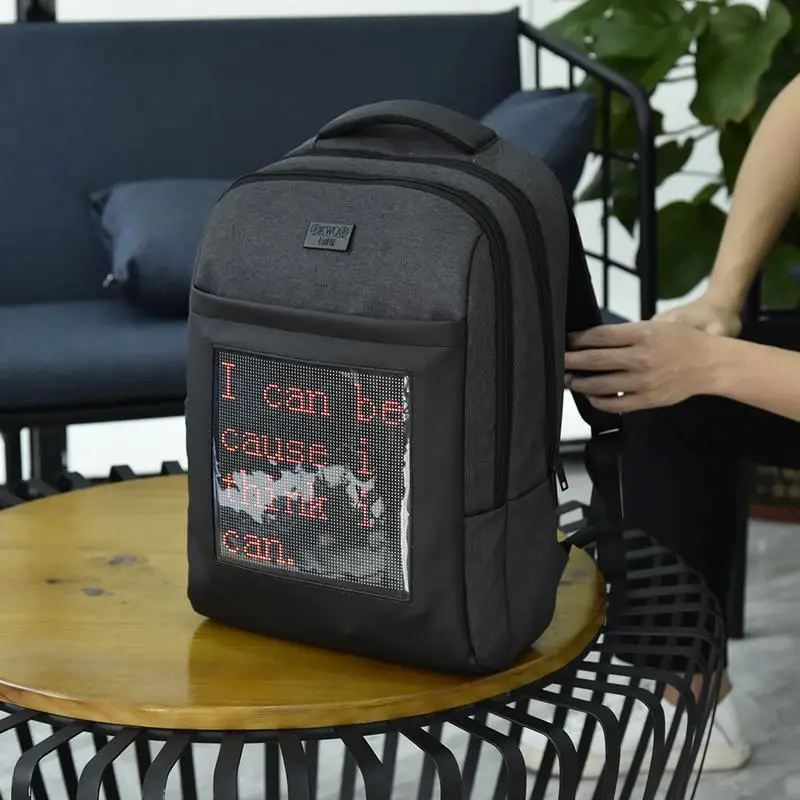 

Outdoor LED Screen Picnic High-Tech Bag Gps Text Image Animation Phone Control Fashion Party Fashion Bag For School Boy Gift