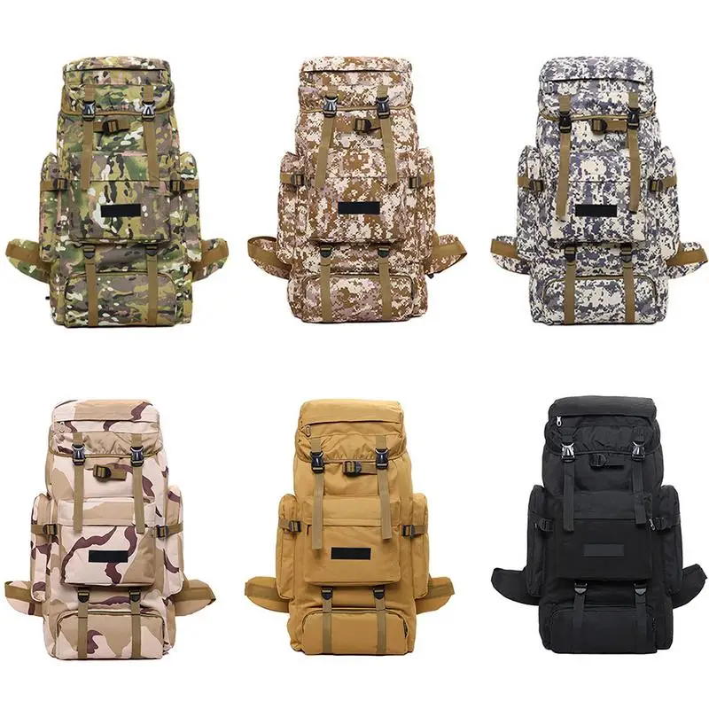 

70L Camo Tactical Backpack Military Army Waterproof Hiking Camping Backpack Travel Rucksack Molle Outdoor Sports Climbing Bag