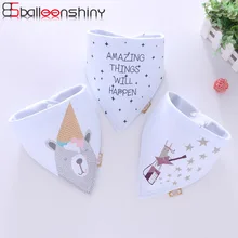 BalleenShiny/Новинка; хлопковые детские нагрудники; тканевые нагрудники для младенцев с рисунком из мультфильма; треугольные банданы; нагрудники для новорожденных; нагрудники для кормления; фартук; нагрудники с животным принтом
