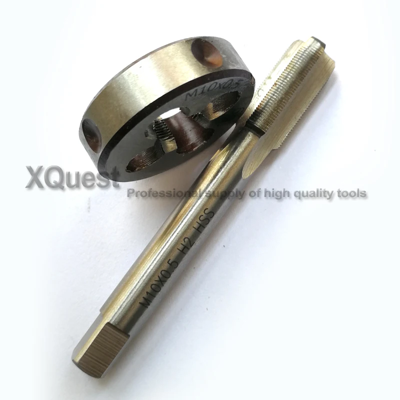1set M10 HSS Right Hand tap Round die M10X1.5 Metric Fine thread dies