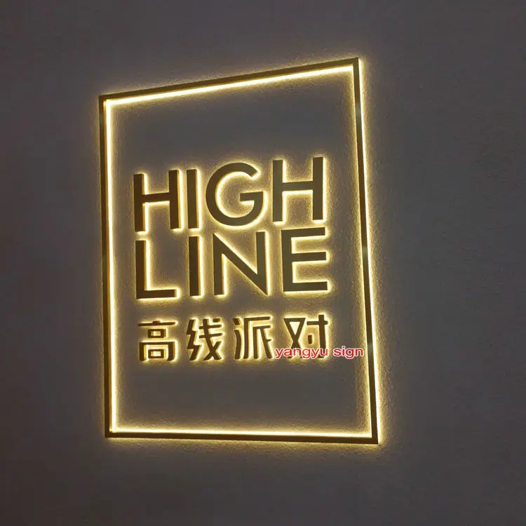 US $130.00 company wall logo stainless steel back lit 3d led signage