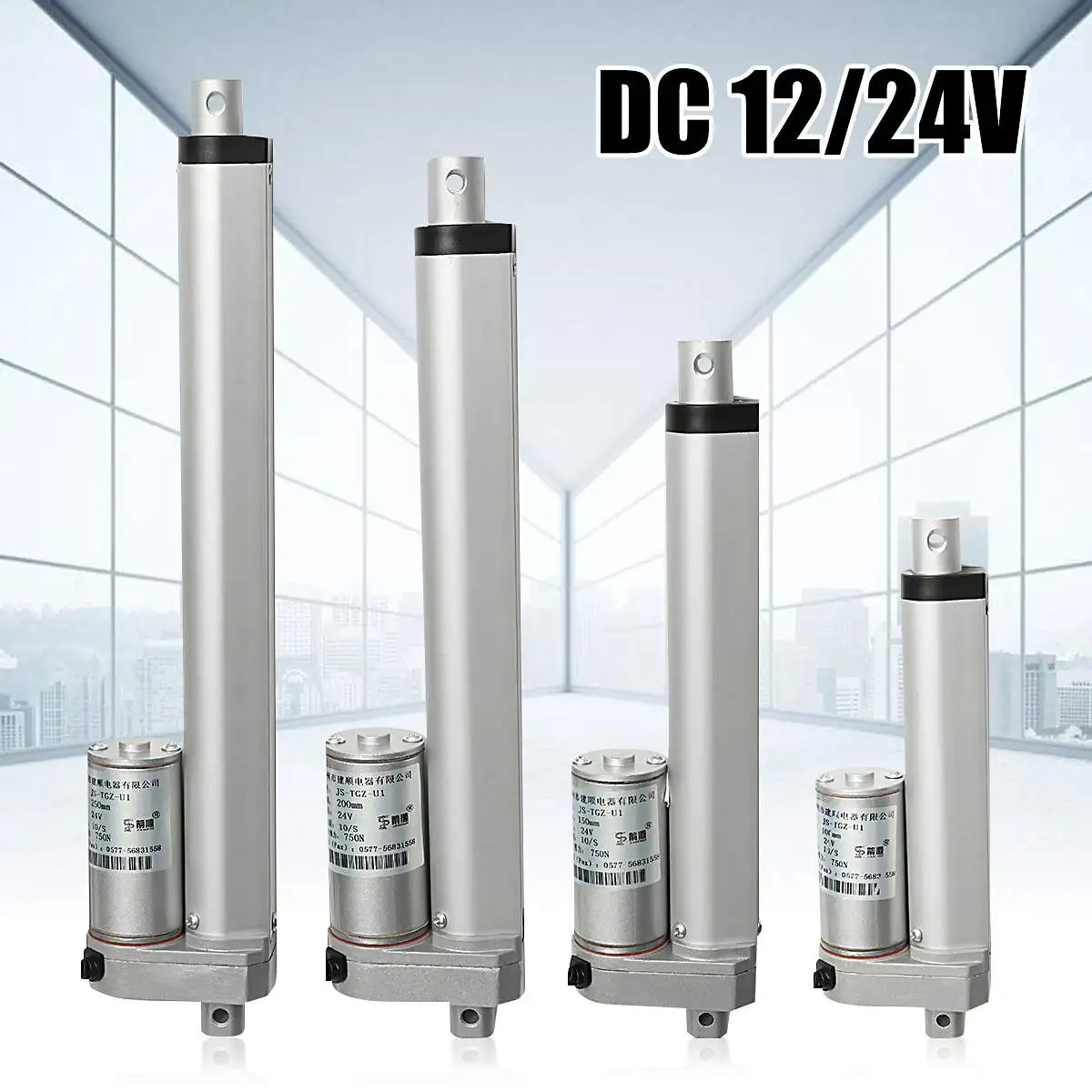 

DC 24V Linear Actuator Max Lift 750N Stroke Electric Motor Door Opener Heavy Duty Bracket Lift 100/150/200/250mm