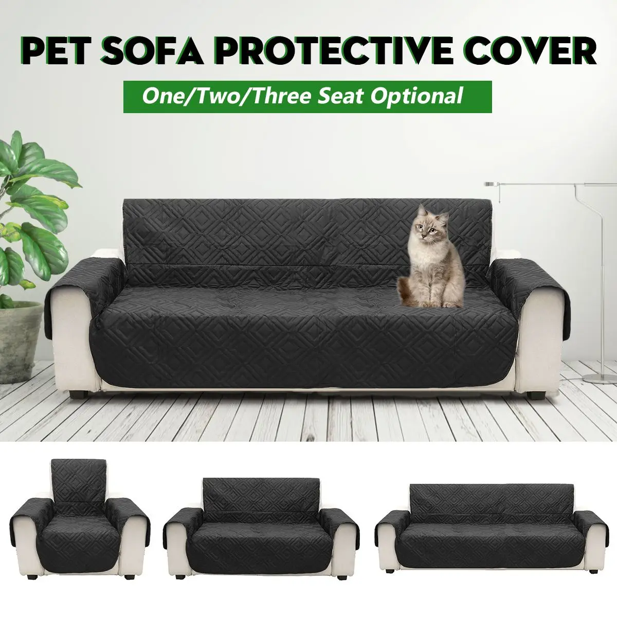 Us 15 63 8 Off Black 1 2 3 Seat Pet Sofa Mat Couch Protective Cover Removable Waterproof Anti Slip Dog Cat In From Home