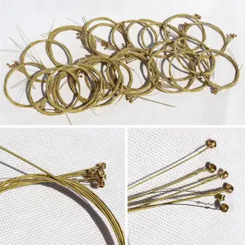 

Newest Acoustic Guitar 6 pcs/set steel Strings Gauge Set of Wooden guitar Guitar Strings E-A Brass Color