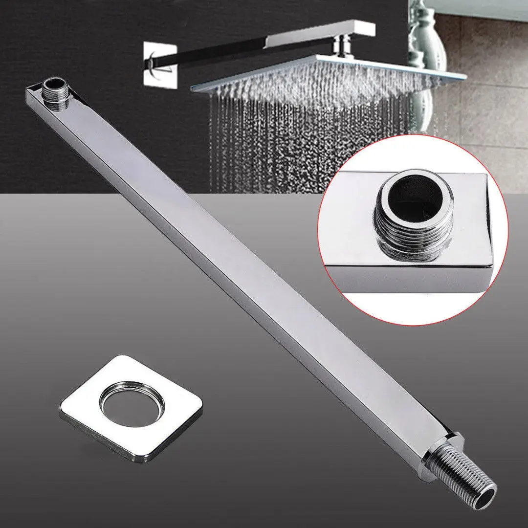 

Stainless Steel Flexible Wall Mounted Shower Arm Square Bathroom Shower Bracket Bar G1/2 Shower Head Fixed Pipe Shower Head Hold