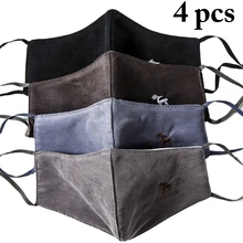 4 шт. маски для рта Креативные мужские хлопковые вышитые теплые пыленепроницаемые маски для лица маска для рта для женщин Прямая поставка