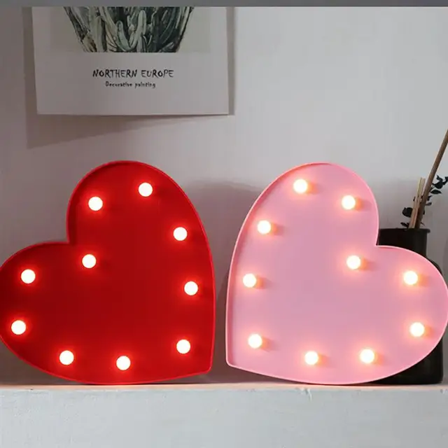 Love Heart LED Night Light Valentine's Day Birthday Party Wedding Kids
