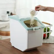 Пластиковый герметичный влагостойкий ящик для хранения, Кухонный Контейнер для риса, большой размер, пластиковые бытовые контейнеры для зерна, откидная крышка