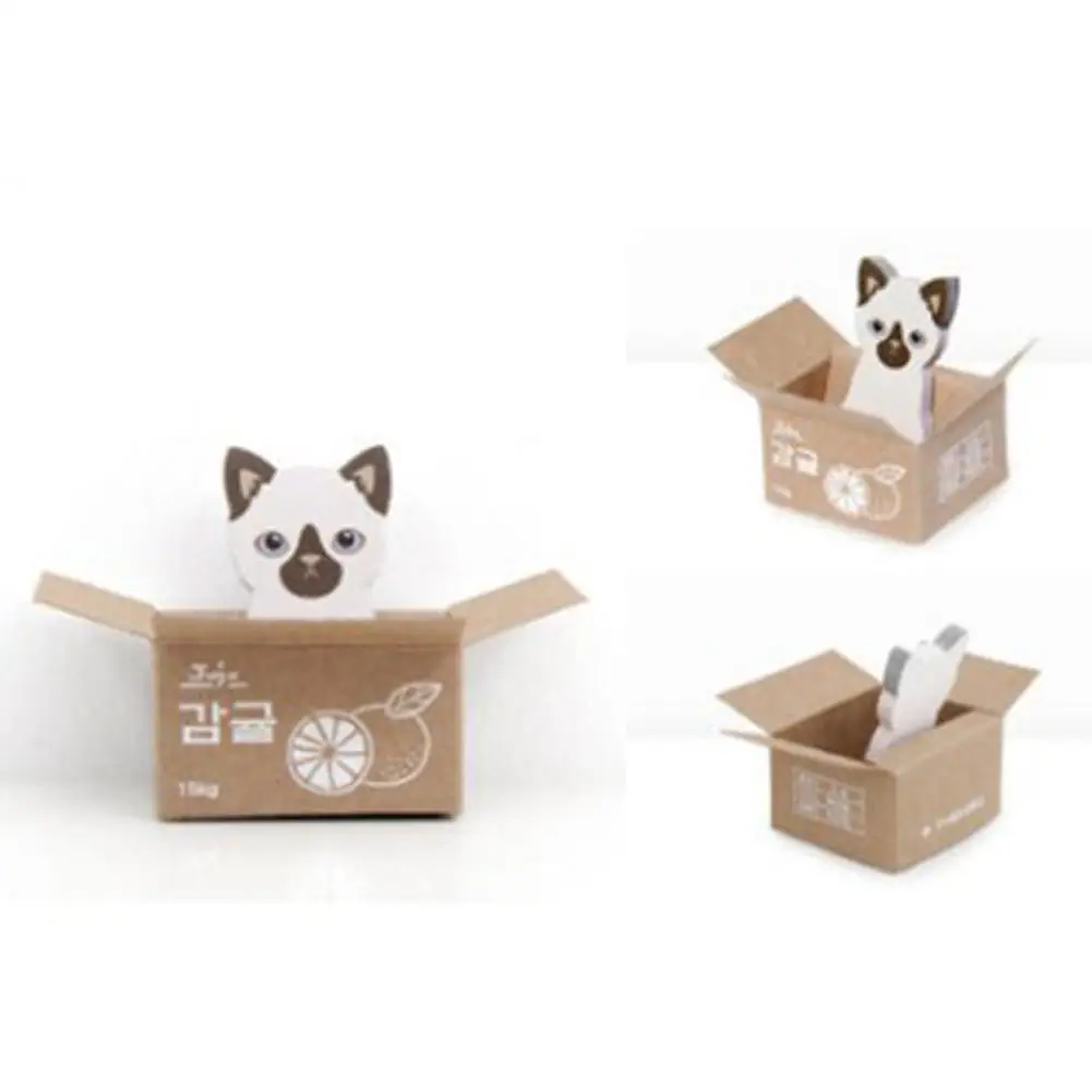 Мультяшные корейские канцелярские принадлежности, канцелярские принадлежности для офиса, школьные принадлежности, блокнот для заметок, скрап, 3D Kawaii, кот, собака, коробка, наклейки r25