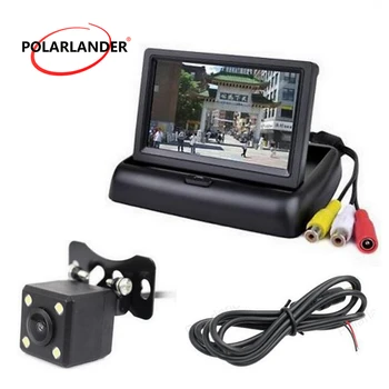 

universal wireless Parking Assistance system 4.3" Car Monitors Foldable TFT LCD display With Rear View reversing Camera