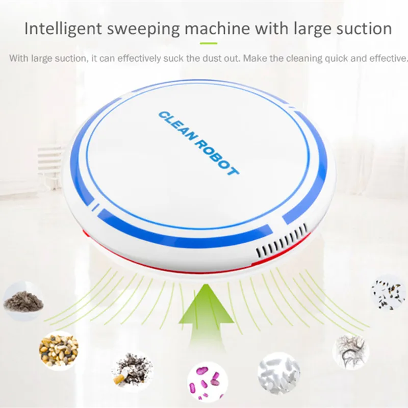 

Household Mini Intelligent USB Charging Vacuum Cleaner Lazy Sweeping Robot Large Suction Automatic Rotation Cleaning Machine