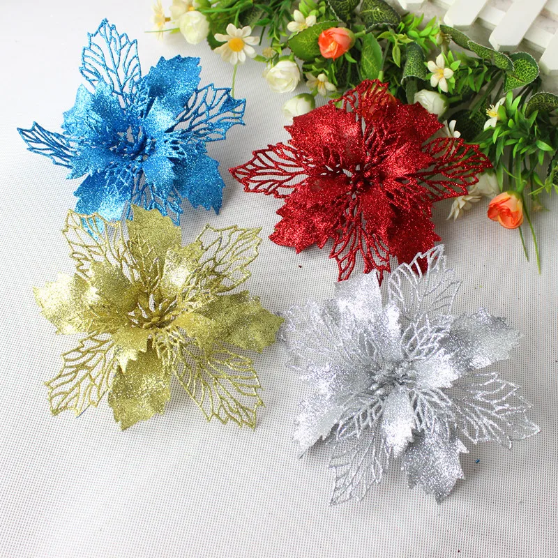 5PCS Santa Artificial Flower Hanging Ornaments for Home Garden Christmas Tree Decorations Natal party Valentine's Day decor 5PCS Santa Artificial Flower Hanging Ornaments for Home Garden Christmas Tree Decorations Natal party Valentine's Day decor