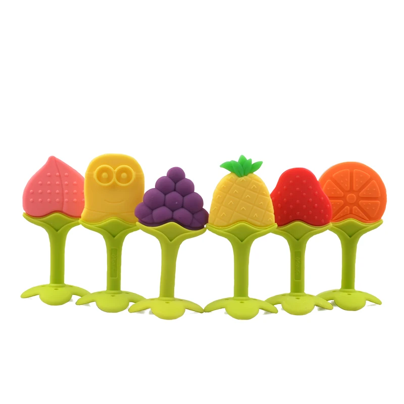 

Infants Tooth Care Silicone Fruits Baby Teether Teething Orange Pineapple Strawberry Shape Training Gift Dental Care Ease Pain