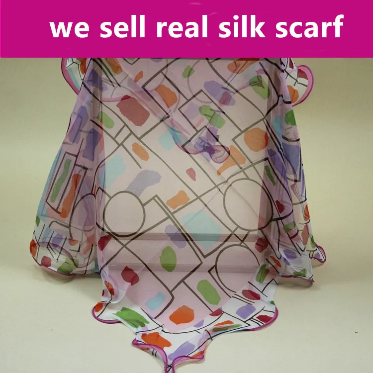 

#s110 100% real silk scarf GEORGETTE,color:AS PICTURES,80*80cm square women