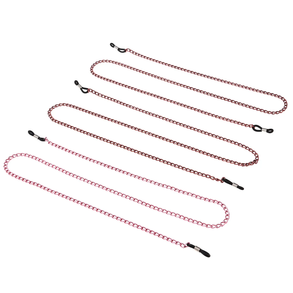 

3pcs Spectacles Eyeglasses Sunglasses Chain Neck Cord Metal Chain (Pink & Brown)