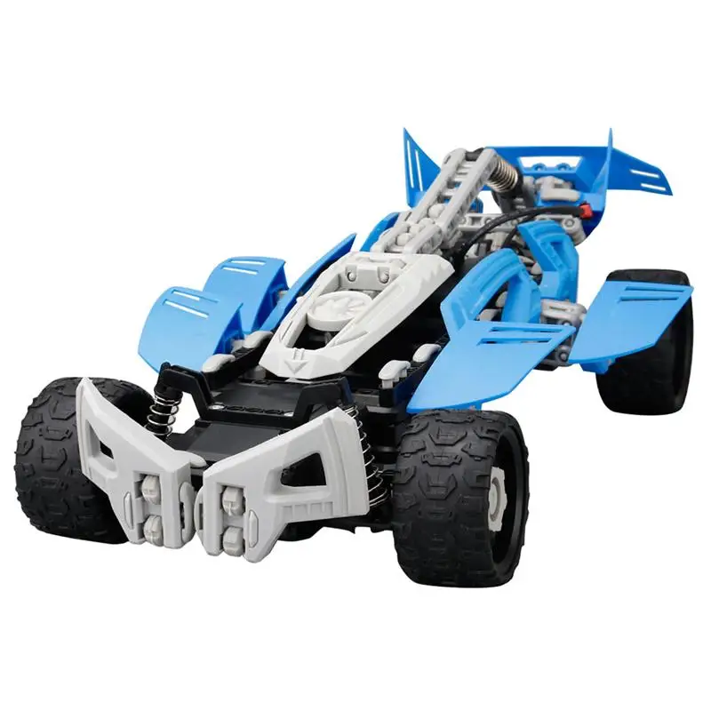 

163Pcs Building Block Remote Control Car DIY Rechargeable RC Construction Toys (1:16 Blue)