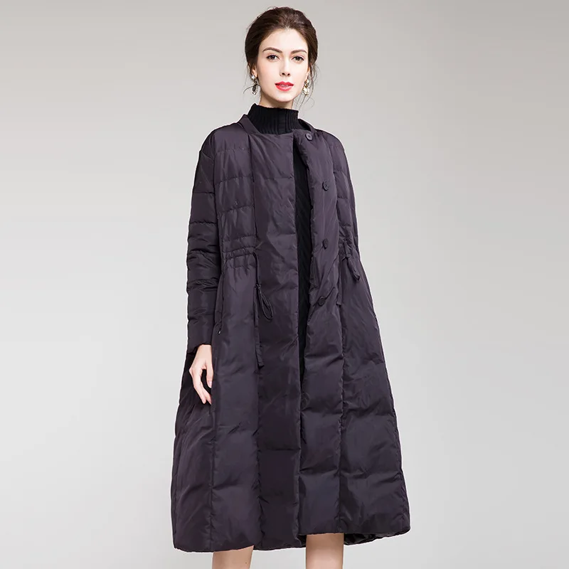 Surdimensionné Épais Femmes Manteau Blanc Duvet Veste Entaillé Canard Chaud Nouvelle De red black Col D'hiver Long White 2018 Et Collection IwS0CW