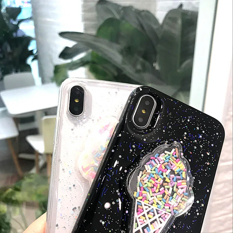 Милый Блестящий цветной чехол LOVECOM для iPhone XS Max XR 6 6S Plus мягкая задняя крышка из ТПУ