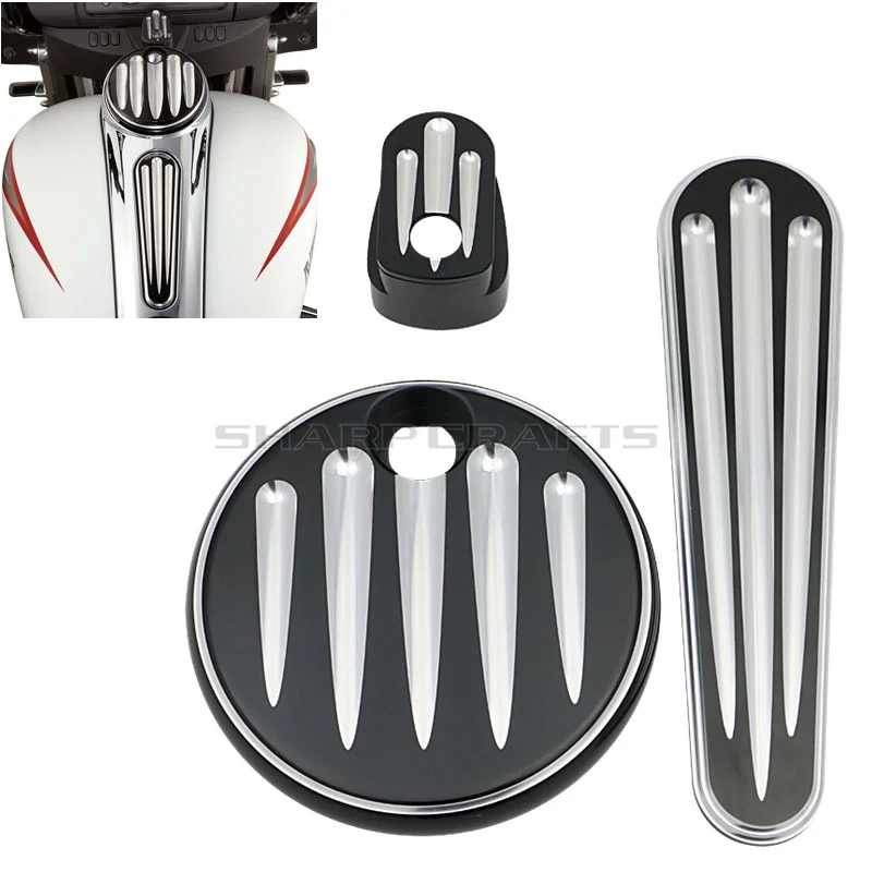 

2014-2017 Motorcycle CNC Edge Cut Dash Pack Ignition Fuel Door Dash Cover For Harley Touring Road Street Glide FLHX FLTR FLTRX