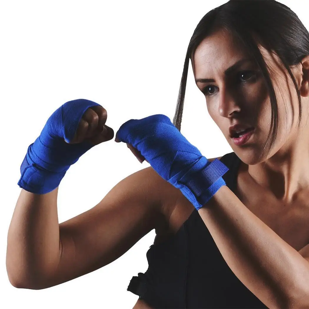 

Boxing Bandage 2.5m Cotton Kick Wrist Straps Sports Sanda Taekwondo Hand Gloves Wraps Bandagem Muay Thai Wrist Protector