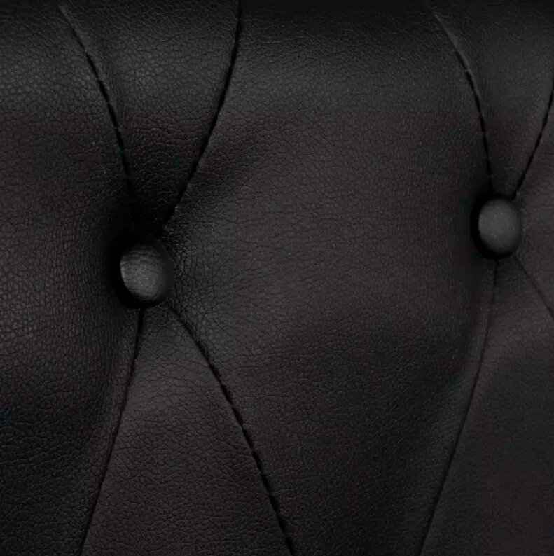 VidaXL Chesterfield Sofa 2-Seater Synthetic Leather Black High Quality Sofa Suitable For Home And Office