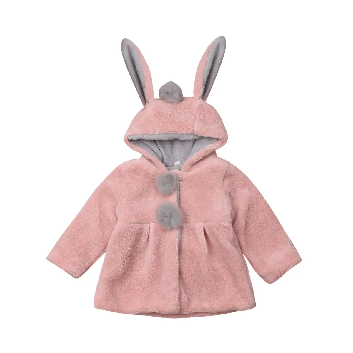 

Baby Girls Kids Long Sleeve Rabbit Ears Coat Winter Soft Warm Jacket Coat Snowsuit Cute Children Girl Outwear Fashion