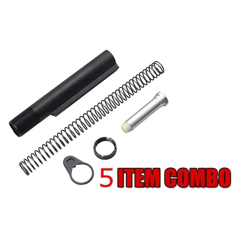 

Magorui Tactical Mil-spec Cylinder Rod End Plate Spring Latching Nut Buffer Tube Kit Combo