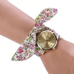 2018 Лидер продаж для женщин часы модные повседневное ткань браслет кварцевые платье наручные аналоговые часы подарки